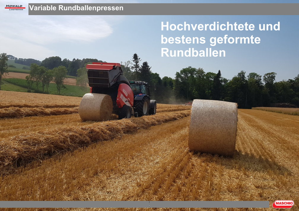 Variable Rundballenpressen Hochverdichtete und bestens geformte Rundballen